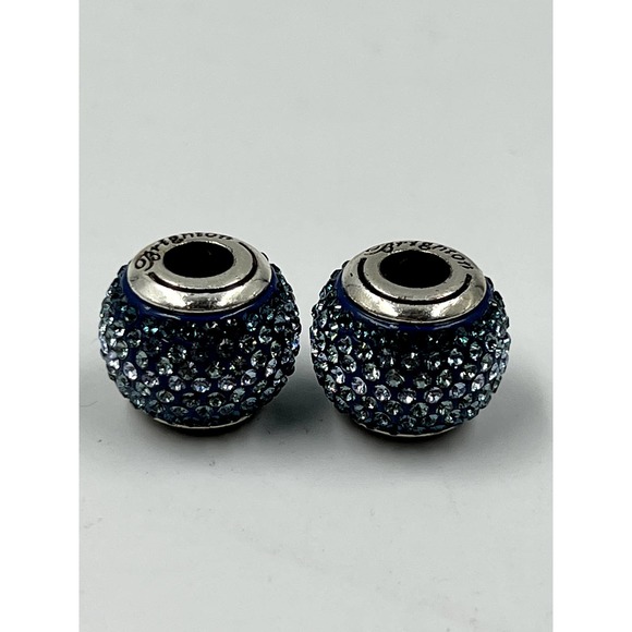 Brighton 2 Blue Crystal Bracelet Beads Charms New - Picture 1 of 2